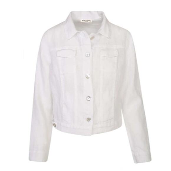 Haris Cotton‎ Made In Greece 100% Linen White Bazer Jacket XL - Picture 1 of 10